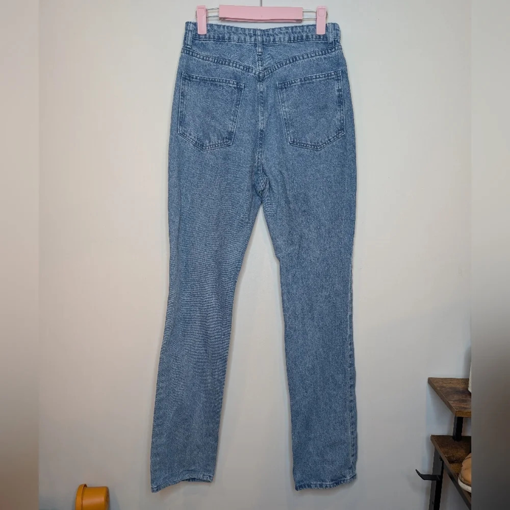 WEWOREWHAT Medium Wash Straight Leg  High Rise Denim Pants Women 27 - Picture 2 of 10